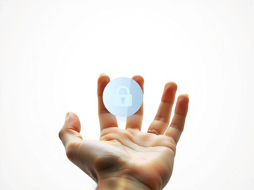 A hand holding a digital cookie icon, symbolizing data privacy and website cookies.