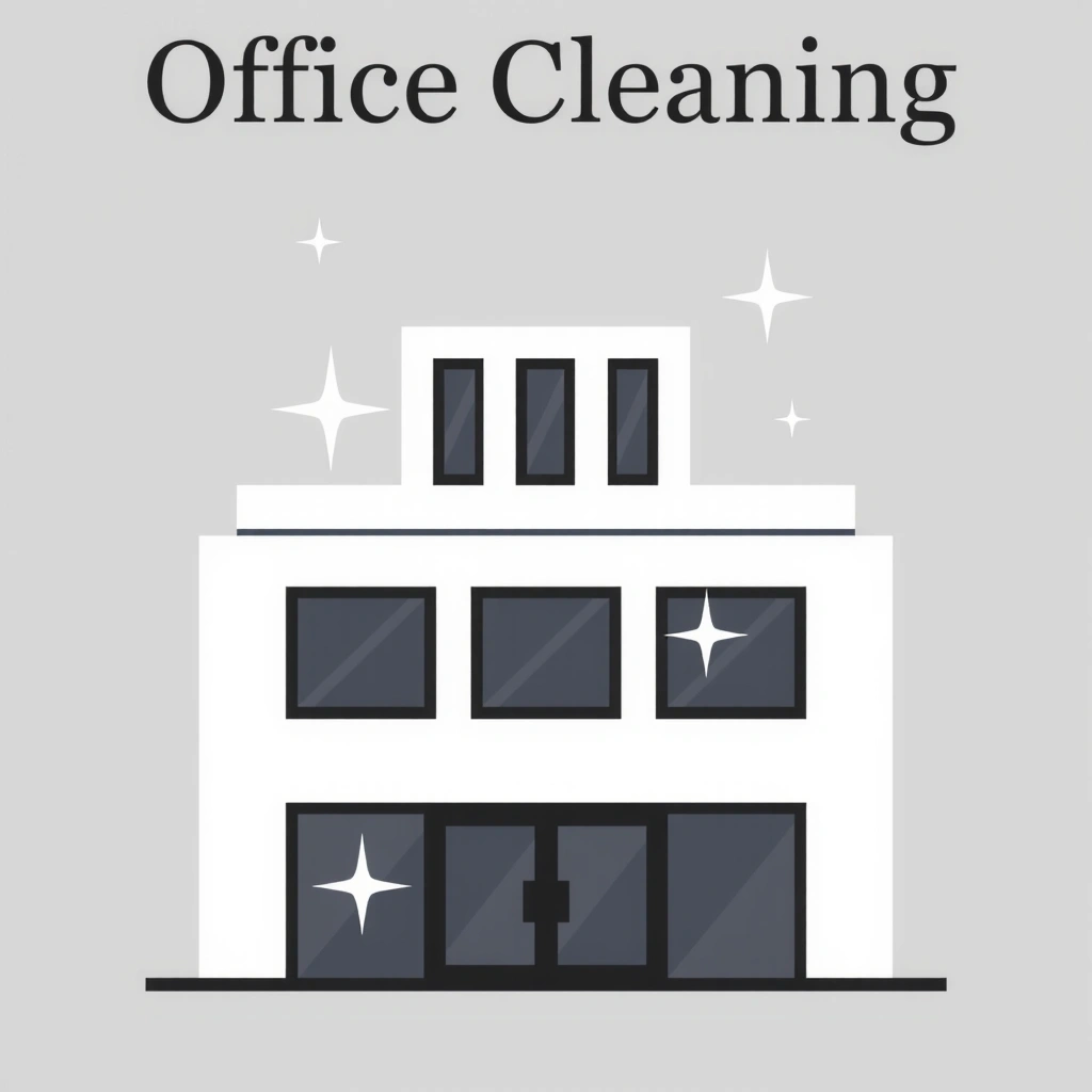 Icon representing a commercial building being cleaned