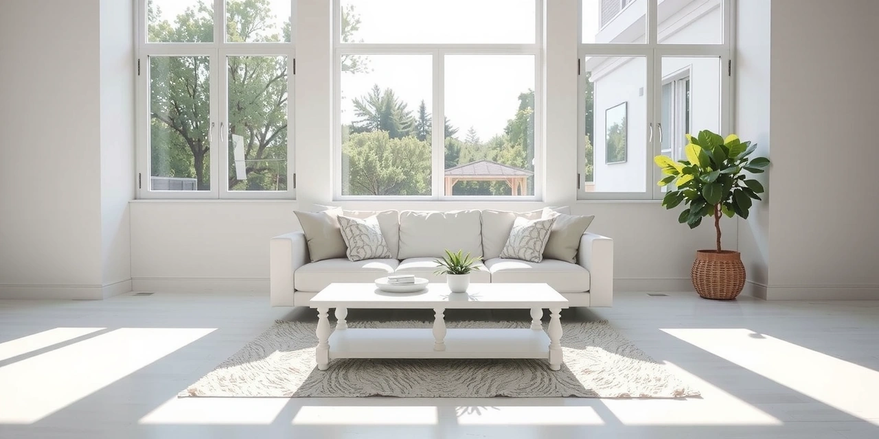 Clean and inviting living space with bright light