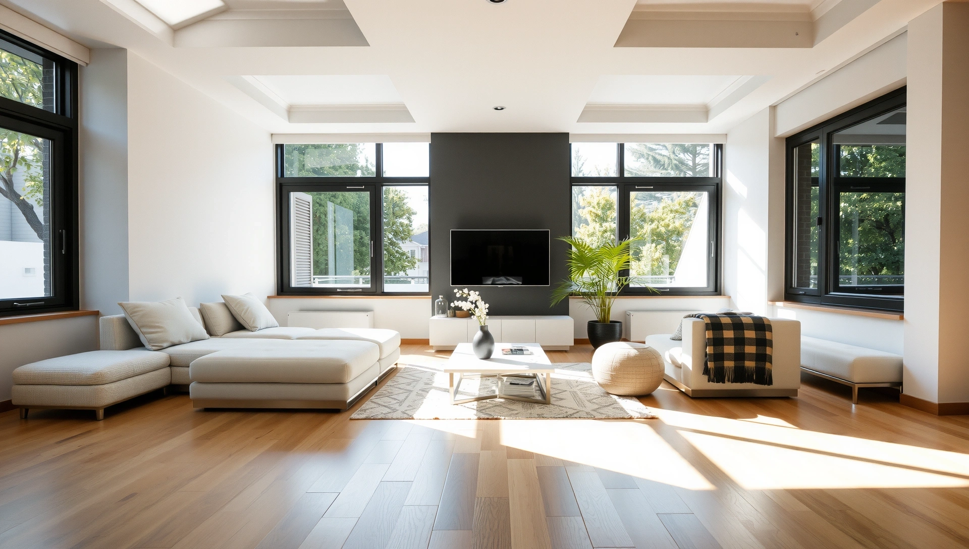 Sparkling clean modern interior with natural light