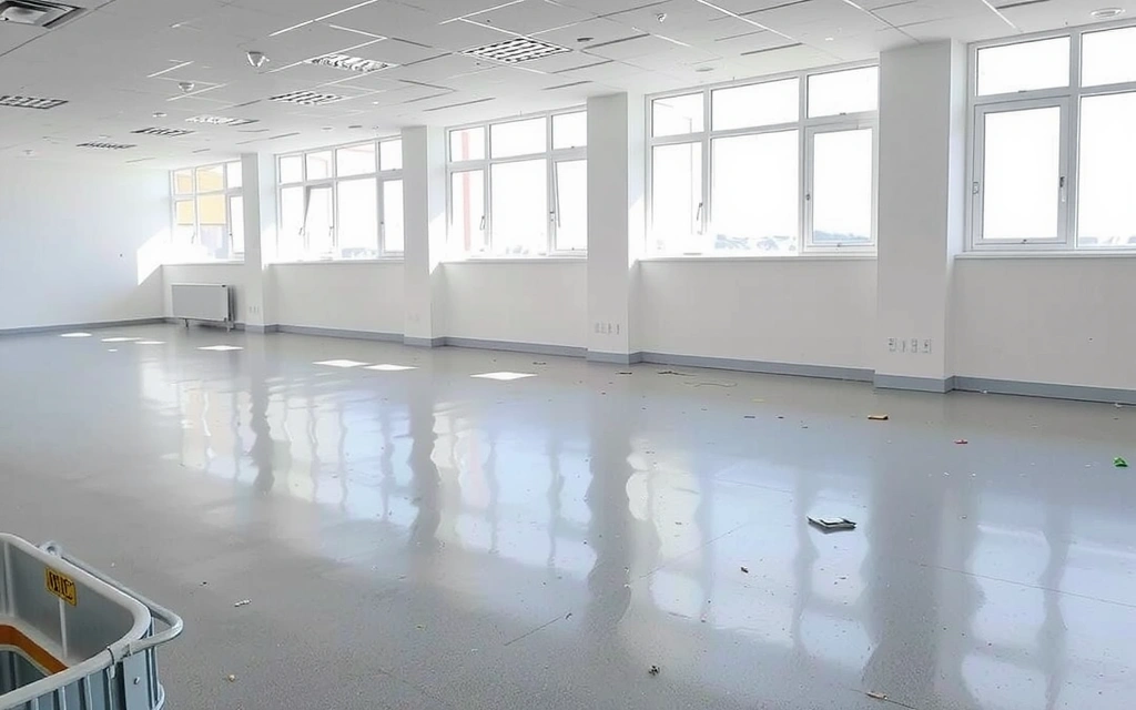 Clean and dust-free newly constructed interior space