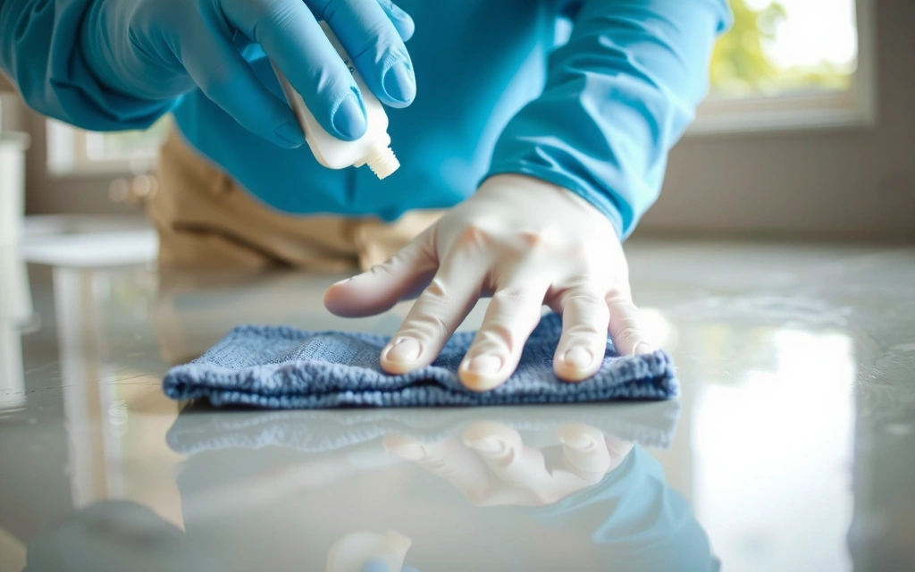 Cleaning professional meticulously deep cleaning a surface with specialized equipment