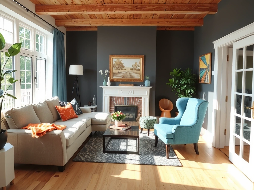 After: Tidy living room