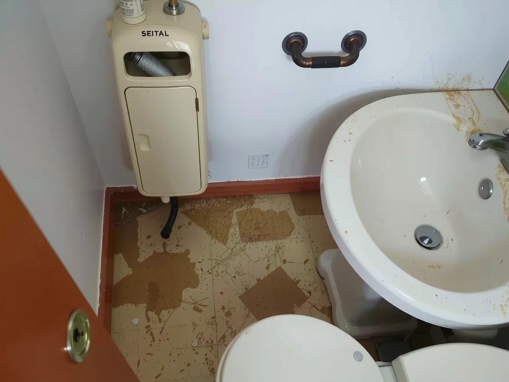 Before: Grimy bathroom