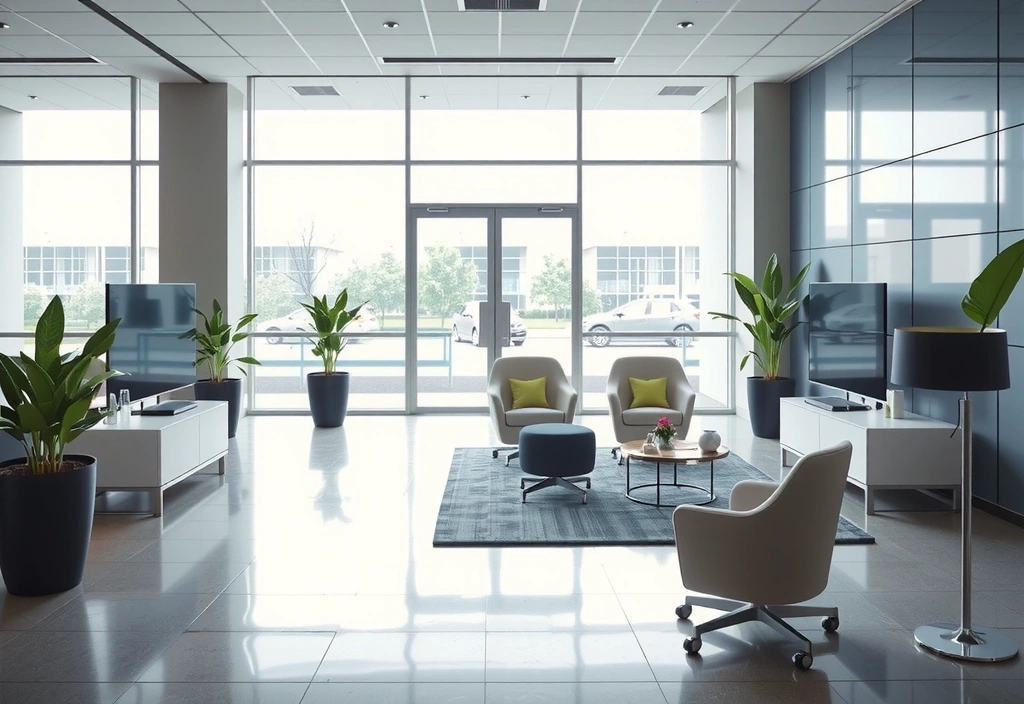 Clean commercial office lobby