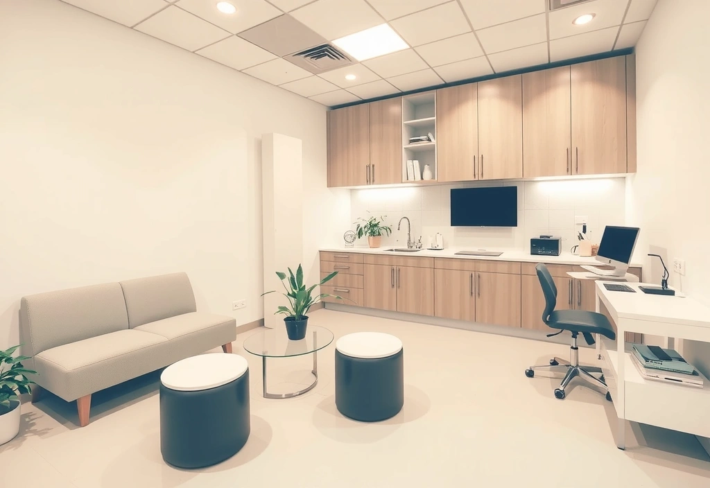 Spotless dental clinic waiting area